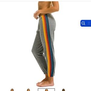 Aviator Nation Gray Joggers with Multicolor Stripe